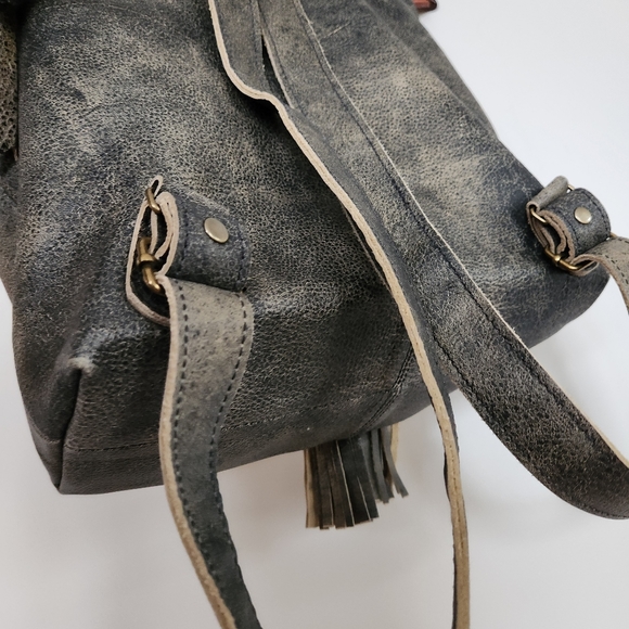 Handmade Genuine Leather Embroiderd Backpack Bag Purse - Picture 8 of 12